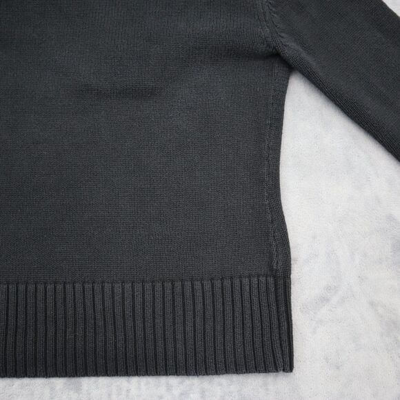 Converse Sweater Womens M Black Long Sleeve Cowl Neck Knit Pullover Stretch - Picture 12 of 16